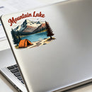 Vinyl Mountain Lake Sticker for Laptop Water Bottle Car Notebook Camping