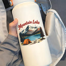 Vinyl Mountain Lake Sticker for Laptop Water Bottle Car Notebook Camping
