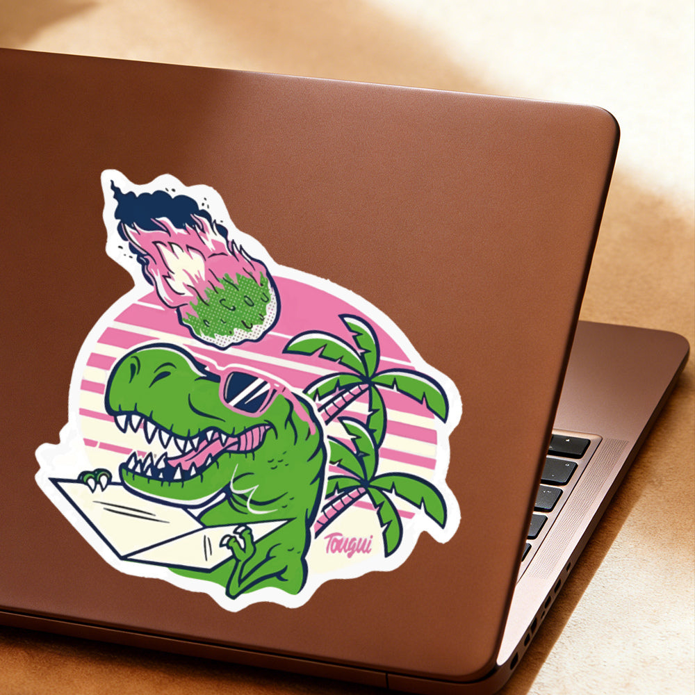 Dinosaur Destruction Stickers Customizable Personalized for Window Lug