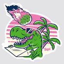 Dinosaur Destruction Stickers Customizable Personalized for Window Luggage