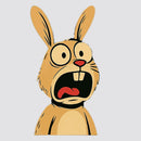 Terrified Rabbit Sticker Sunproof Customizable for Luggage Refrigerator Window