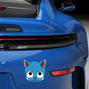 Blue Cat Sticker Waterproof Sunproof Personalized for Luggage Motorcycle Wall