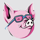 Pink Pig Sticker Self-adhesive Customizable Sunproof for Luggage Thermos Wall