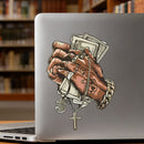 Hip Hop Money Cross Hand Vinyl Sticker for Car Laptop Skateboard Luggage Cool