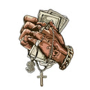 Hip Hop Money Cross Hand Vinyl Sticker for Car Laptop Skateboard Luggage Cool