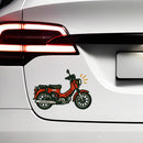 Vintage Red Motorcycle Vinyl Sticker for Car Laptop Skateboard Luggage Retro