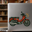 Vintage Red Motorcycle Vinyl Sticker for Car Laptop Skateboard Luggage Retro
