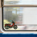 Vintage Red Motorcycle Vinyl Sticker for Car Laptop Skateboard Luggage Retro