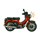 Vintage Red Motorcycle Vinyl Sticker for Car Laptop Skateboard Luggage Retro