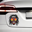 Hip Hop Dreadlocks Flame Glasses Vinyl Sticker for Car Laptop Skateboard Luggage