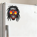 Hip Hop Dreadlocks Flame Glasses Vinyl Sticker for Car Laptop Skateboard Luggage