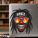 Hip Hop Dreadlocks Flame Glasses Vinyl Sticker for Car Laptop Skateboard Luggage