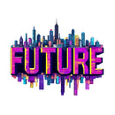 Future City Cyberpunk Vinyl Sticker for Car Laptop Skateboard Luggage Sci Fi