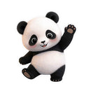 Waving Cute Panda Vinyl Sticker for Car Laptop Skateboard Luggage