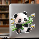 Panda Bamboo Bees Vinyl Sticker for Car Laptop Skateboard Luggage