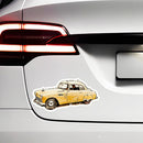 Vintage Yellow Car Vinyl Sticker for Car Laptop Skateboard Luggage