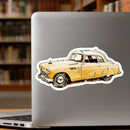 Vintage Yellow Car Vinyl Sticker for Car Laptop Skateboard Luggage