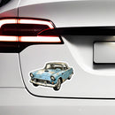 Vintage Blue Car Vinyl Sticker for Car Laptop Skateboard Luggage