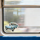 Vintage Blue Car Vinyl Sticker for Car Laptop Skateboard Luggage
