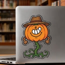 Pumpkin Man with Hat Vinyl Sticker for Car Laptop Skateboard Luggage