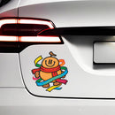 Smiling Pumpkin Scarf Ribbons Vinyl Sticker for Car Laptop Skateboard Luggage