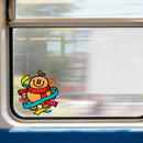 Smiling Pumpkin Scarf Ribbons Vinyl Sticker for Car Laptop Skateboard Luggage