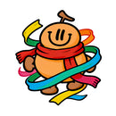 Smiling Pumpkin Scarf Ribbons Vinyl Sticker for Car Laptop Skateboard Luggage