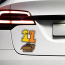 Smiling Number 11 Spring Box Vinyl Sticker for Car Laptop Skateboard Luggage