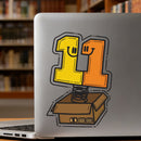 Smiling Number 11 Spring Box Vinyl Sticker for Car Laptop Skateboard Luggage