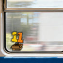 Smiling Number 11 Spring Box Vinyl Sticker for Car Laptop Skateboard Luggage