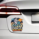 Astronaut Cycle Galaxy Vinyl Sticker for Car Laptop Skateboard Luggage