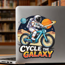 Astronaut Cycle Galaxy Vinyl Sticker for Car Laptop Skateboard Luggage
