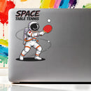 Space Table Tennis Astronaut Vinyl Sticker Laptop Car Luggage Space Sport