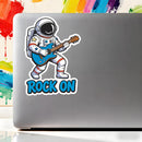 Rock On Astronaut Guitar Vinyl Sticker Laptop Car Luggage Space Rock