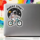 Marko Spak Astronaut Bike Vinyl Sticker Laptop Car Luggage Space Bicycle