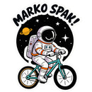 Marko Spak Astronaut Bike Vinyl Sticker Laptop Car Luggage Space Bicycle