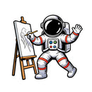 Astronaut Painting Art Vinyl Sticker Laptop Car Luggage Space Art