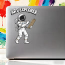 Art Explorer Astronaut Sketch Vinyl Sticker Laptop Car Luggage Space Art