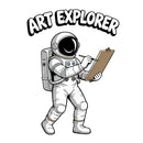 Art Explorer Astronaut Sketch Vinyl Sticker Laptop Car Luggage Space Art