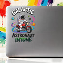 Galactic Astronaut Motorcycle Vinyl Sticker Laptop Car Luggage Cosmic Ride