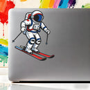 Astronaut Skiing Vinyl Sticker Laptop Car Luggage Winter Space Sport