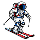 Astronaut Skiing Vinyl Sticker Laptop Car Luggage Winter Space Sport