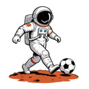 Mars Soccer Astronaut Vinyl Sticker Laptop Car Luggage Martian Space Sport