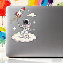 Astronaut Rocket Balloon Vinyl Sticker Laptop Car Luggage Space Cloud