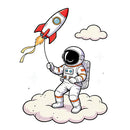 Astronaut Rocket Balloon Vinyl Sticker Laptop Car Luggage Space Cloud