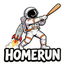 Astronaut Rocket Backpack Homerun Sticker Laptop Car Luggage Space Baseball