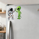 Astronaut Alien High Five Vinyl Sticker Laptop Car Luggage Space Friendship