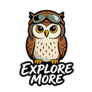 Owl Explore More Vinyl Sticker Laptop Car Luggage Adventure Decor