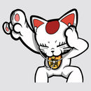 Lucky Cat Stickers Personalized Waterproof for Luggage Window Refrigerator