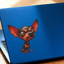 Fierce Chihuahua Sticker Self-adhesive Sunproof for Luggage Refrigerator Wall